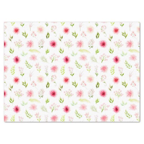 Pink Dahlia Peony Floral Tissue Paper