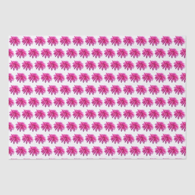 Pink Dahlia Single Elegant Flower Repeat Pattern Tissue Paper (Front)