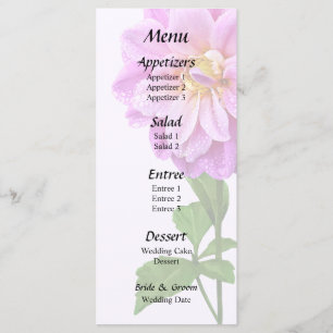 Pink Dahlia With Dew Menu