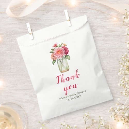 Pink Dahlias Mason Jar Bridal Shower