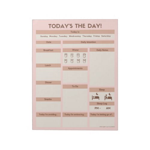 Pink Daily Planner  ADHD Productivity Planner Notepad