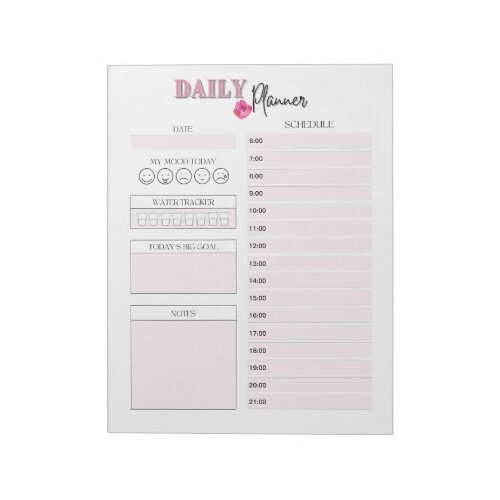 Pink Daily Planner Notepad