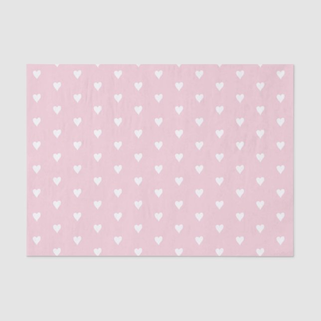 Pink dainty heart pattern tissue paper (Front)