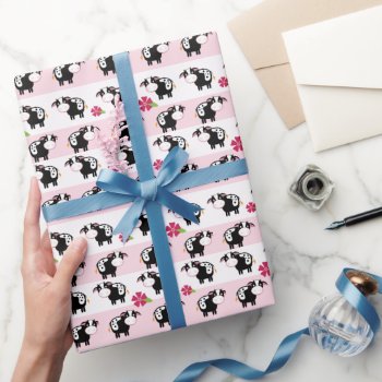 Pink Dairy Cow Farm Theme Wrapping Paper by allpetscherished at Zazzle