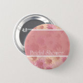 pink daises ~ bridal shower pinback button (Front & Back)