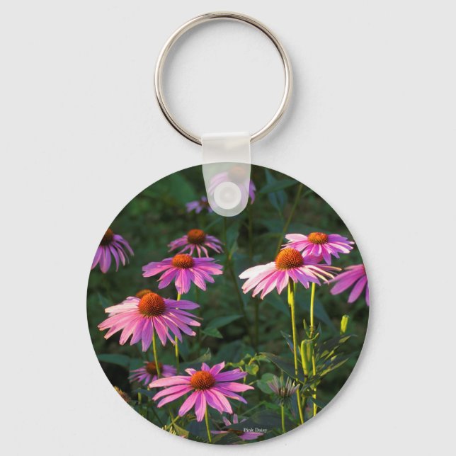 Pink daises key chain (Front)