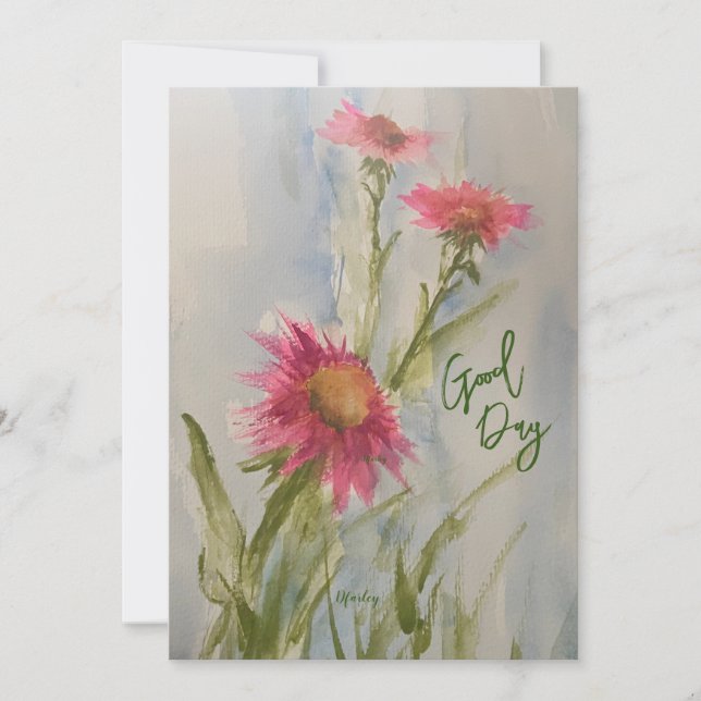 Pink Daises Notecard (Front)