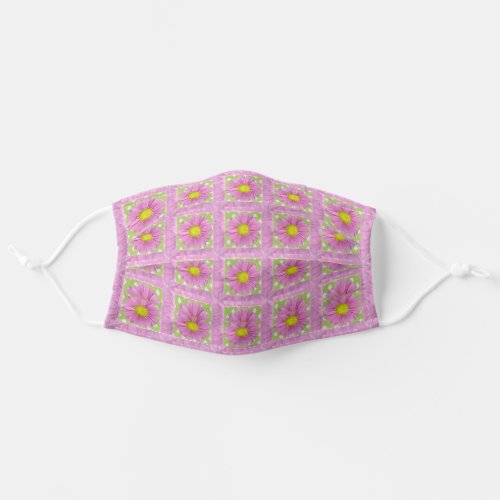 pink daisies adult cloth face mask