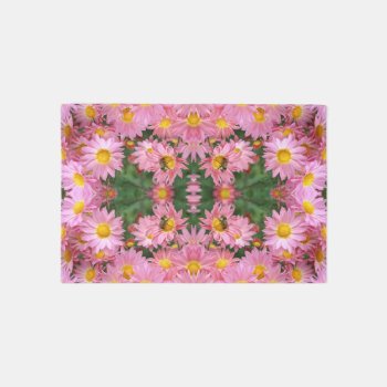 Pink Daisies And Bumble Bee Abstract     Rug by SmilinEyesTreasures at Zazzle