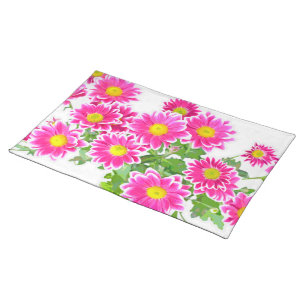 Pink Daisies / Asters Bouquet + your ideas Cloth Placemat