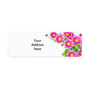 Pink Daisies / Asters Bouquet + your ideas Label