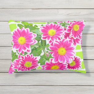 Pink Daisies / Asters Bouquet + your ideas Outdoor Pillow