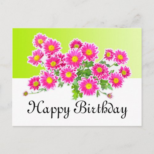 Pink Daisies  Asters Bouquet  your ideas Postcard