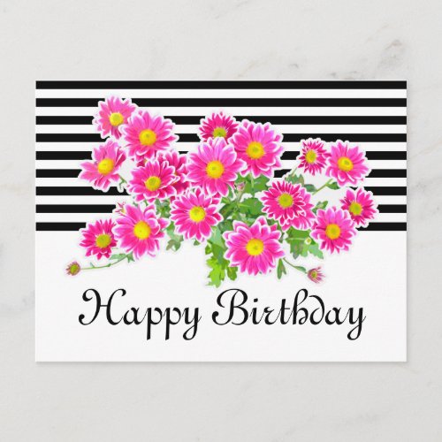 Pink Daisies  Asters Bouquet  your ideas Postcard