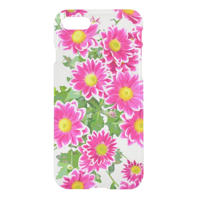 Pink Daisies / Asters Bouquet + your ideas Uncommon iPhone Case (Back)