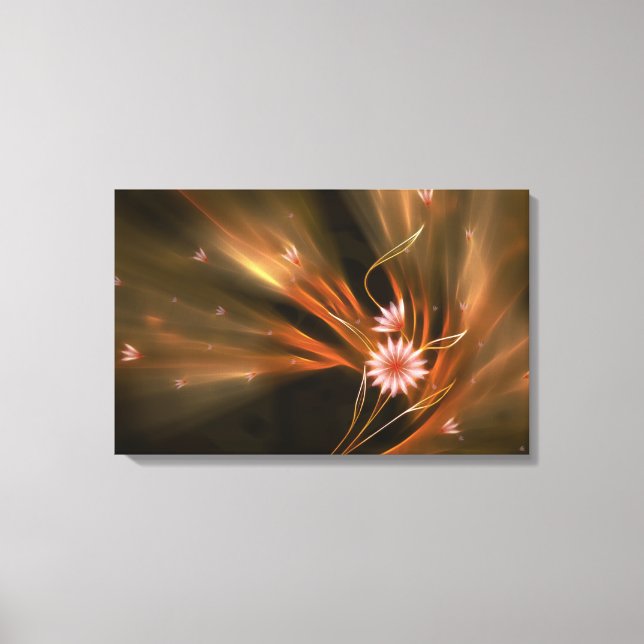 Pink Daisies Blowing in the Wind   Wrapped Canvas Print (Front)