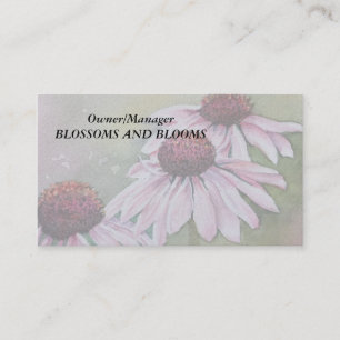 PINK DAISIES CUSTOMIZABLE BUSINESS CARDS