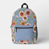 Pink and Blue floral Printed Backpack | Zazzle display picture 1
