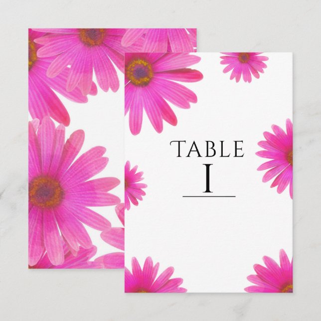 Pink Daisies Floral Daisy Elegant Country Rustic Invitation (Front/Back)