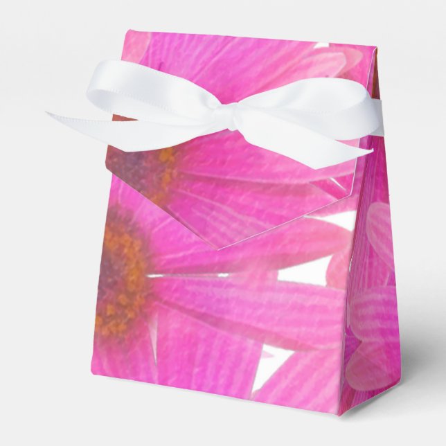 Pink Daisies Floral Daisy Elegant Spring Favor Boxes (Front Side)