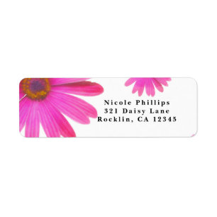 Pink Daisies Floral Daisy Rustic Party Invitation Label
