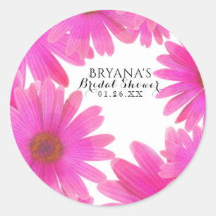 Pink Daisies Floral Daisy Spring Party Favor Classic Round Sticker