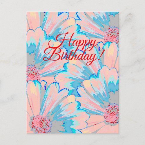 Pink Daisies Flower Postcard