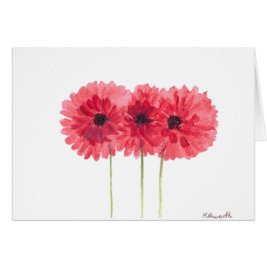 pink daisies flowers cards (Front Horizontal)