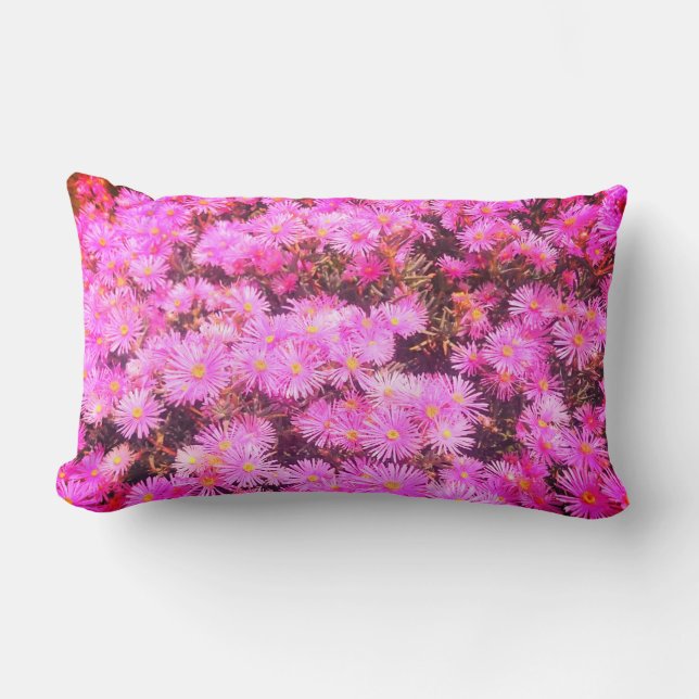 Pink Daisies Funky Cute Throw Pillow Cushion (Front)