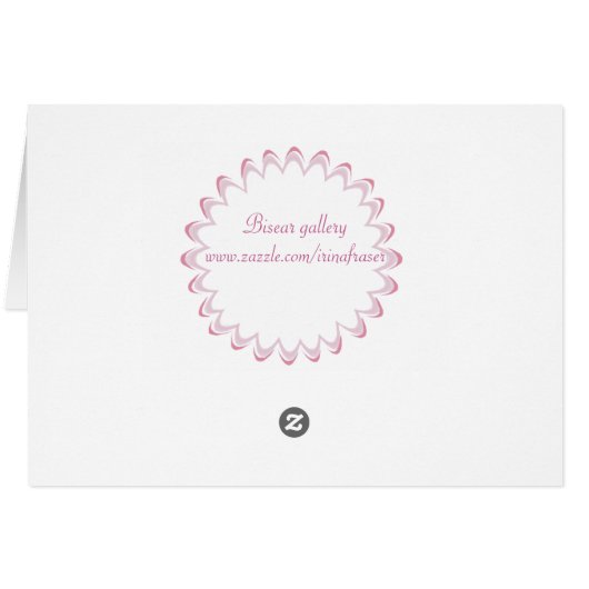 Pink Daisies-Gerberas blank card (Back Horizontal)