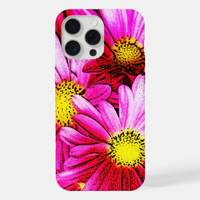 Pink daisies  iphone case (Back)