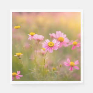 Pink Daisies Meadow Napkins