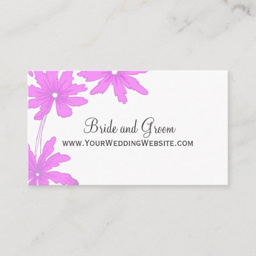 Customizable Pink Daisies Wedding Website Card Business Card Templates