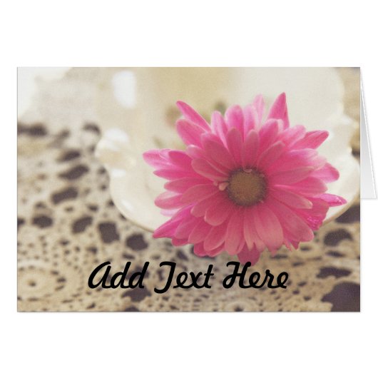 Pink Daisy and Lace Cards (Front Horizontal)