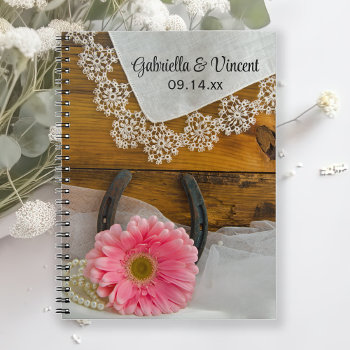 Pink Daisy And Lace Country Western Wedding Notebook by loraseverson at Zazzle