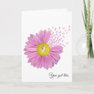 Pink Daisy and Ribbon Thinking of You Card