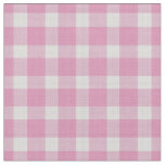 Pink Daisy and white Checkered Gingham Plaid Fabric