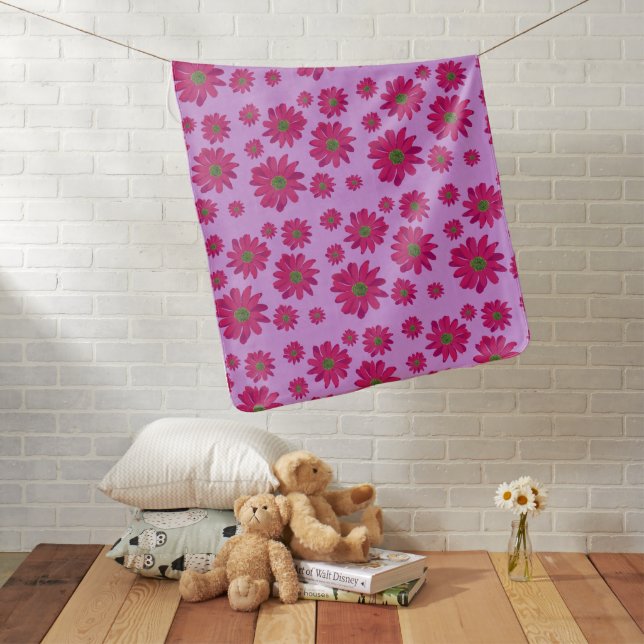 Pink Daisy baby blanket (In Situ)