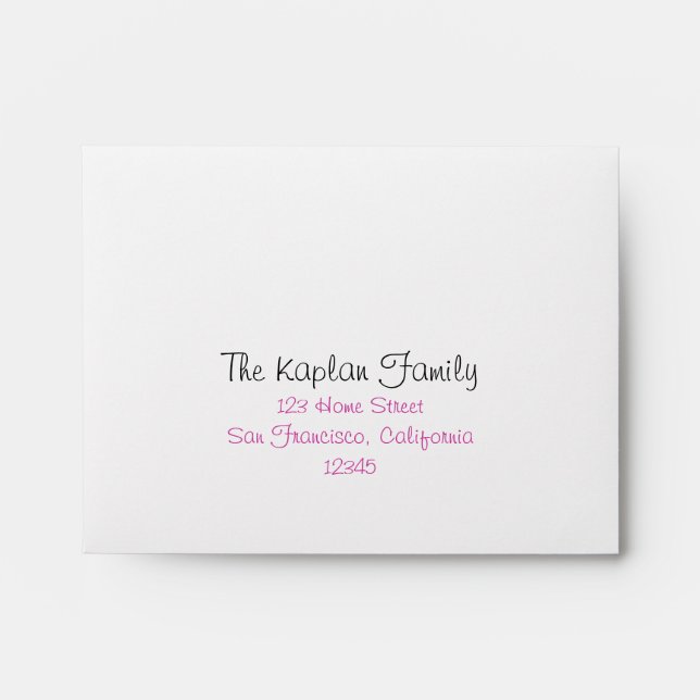 Pink Daisy Bat Mitzvah Wedding RSVP Envelope (Front)