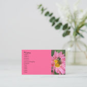 Pink Daisy Bee Flower Photography Business Card (Standing Front)