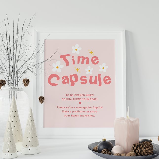 Pink Daisy Birthday Party Time Capsule Game Poster (Creator Uploaded)