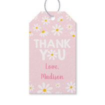 Pink Daisy Birthday Thank You Gift Tags
