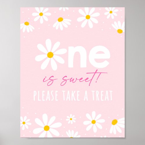 Pink Daisy Birthday Treat Sign