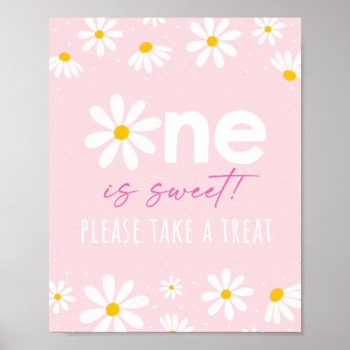 Pink Daisy Birthday Treat Sign