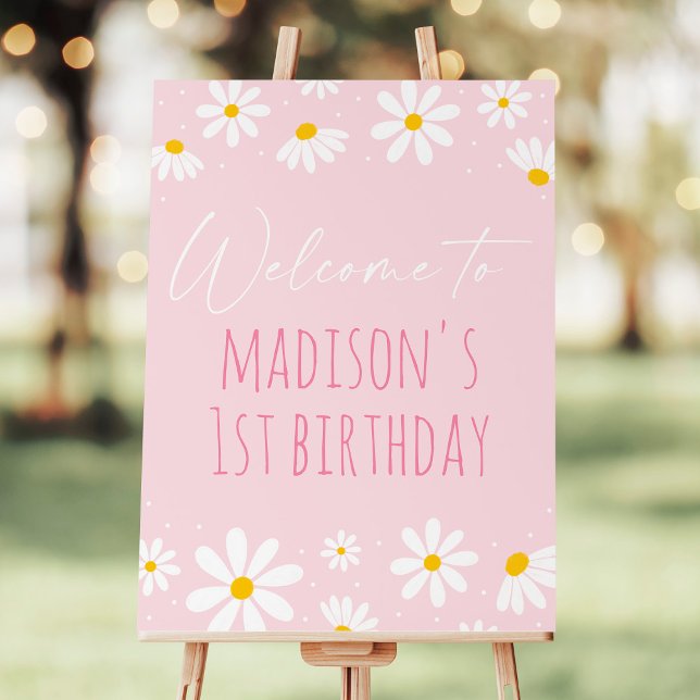 Pink Daisy Birthday Welcome Foam Board (Creator Uploaded)