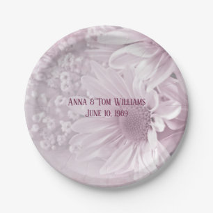 pink daisy bouquet for anniversary party paper plates