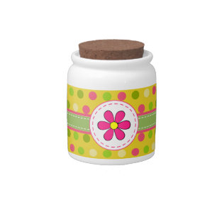 Pink Daisy Candy Jar