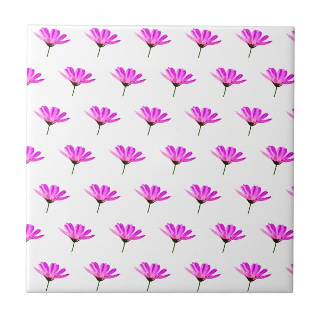 Pink Daisy  Ceramic Tile (Front)