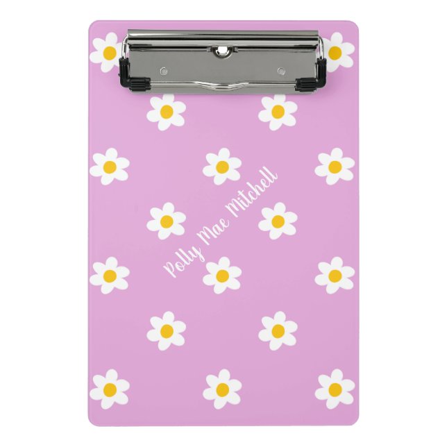 Pink Daisy-Chain Mini Clipboard (Front)