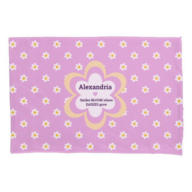 Pink Daisy-Chain Standard Pillow Case (Front)